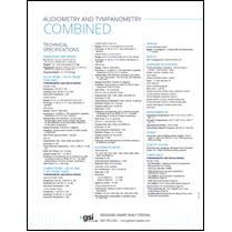 GSI 39 Audiometer Tympanometer Data Sheet